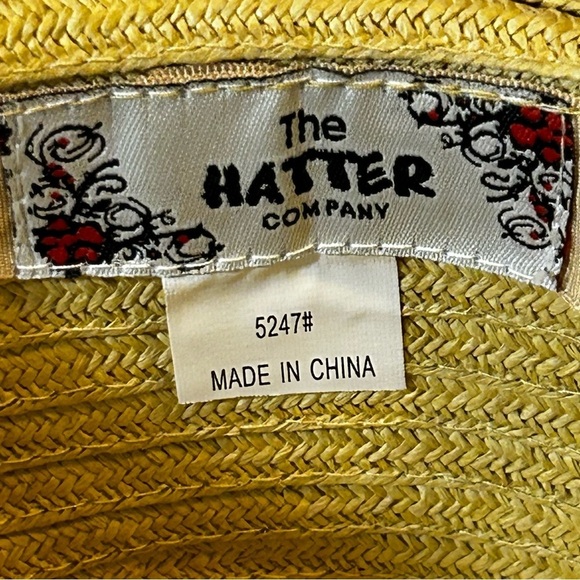 The Hatter Company Tan Straw Kettle brim Cloche Hat. NWT - Picture 9 of 10